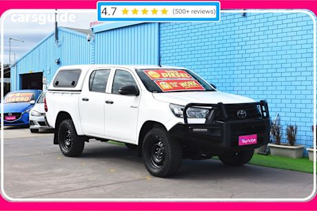 White 2020 Toyota Hilux Ute Tray WORKMATE 4X4