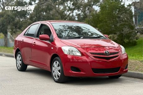 Red 2007 Toyota Yaris Sedan Yrs