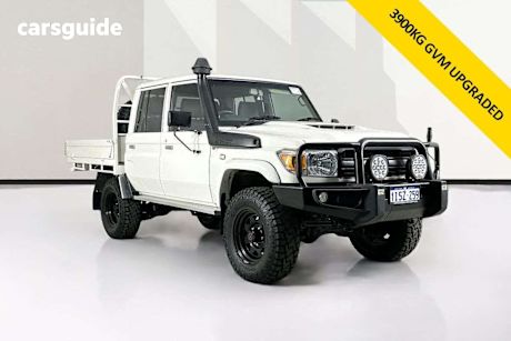White 2020 Toyota Landcruiser Double Cab Chassis Workmate