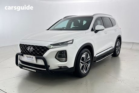 White 2019 Hyundai Santa FE SUV HIGHLANDER 4X4