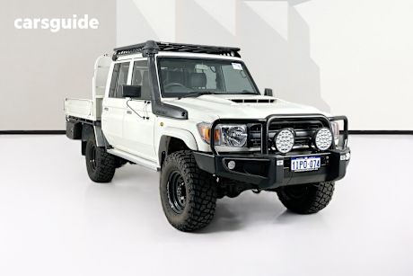 White 2020 Toyota Landcruiser Double Cab Chassis Workmate (4X4)