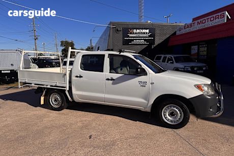 White 2008 Toyota Hilux Dual Cab Pick-up Workmate