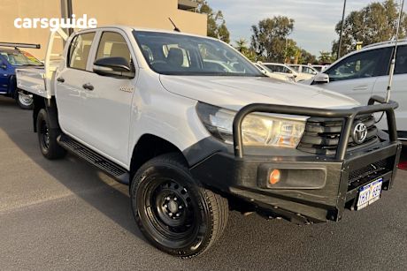 White 2015 Toyota Hilux Dual Cab Utility Workmate (4X4)