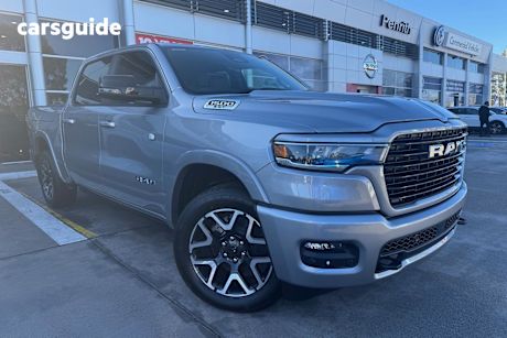 Silver 2024 Ram 1500 Crew Cab Utility Laramie Sport Rambox Mhev