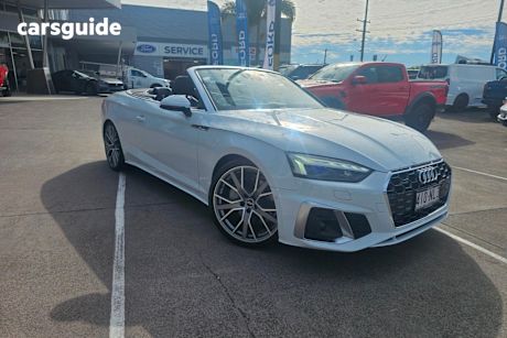 White 2021 Audi A5 Cabriolet 45 Tfsi Quattro S Line Mhev