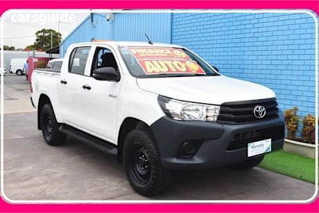 White 2018 Toyota Hilux Dual Cab Utility Workmate (4X4)
