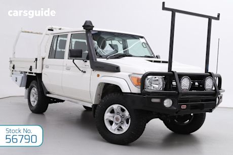 White 2018 Toyota Landcruiser Double Cab Chassis Gxl (4X4)