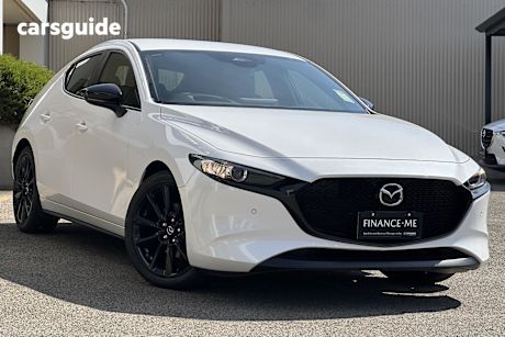 White 2025 Mazda Mazda3 Hatch G25 EVOLVE SP F