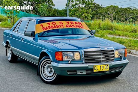 Blue 1985 Mercedes-Benz 380 Sedan Sel