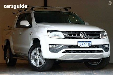 White 2019 Volkswagen Amarok Dual Cab Utility V6 Tdi580 Highline Black Edit.