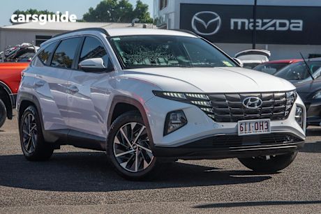 White 2022 Hyundai Tucson SUV ELITE F