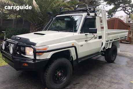 White 2013 Toyota Landcruiser Workmate (4X4) 3 Seat