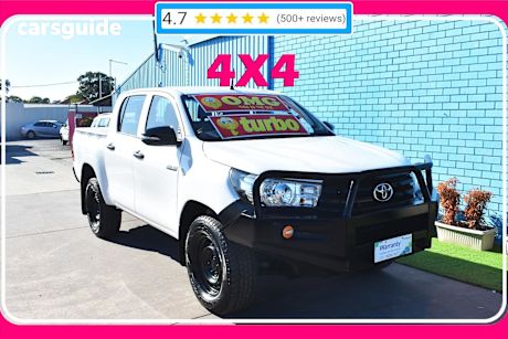 White 2016 Toyota Hilux Dual Cab Utility Workmate (4X4)