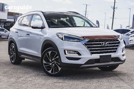 White 2019 Hyundai Tucson SUV HIGHLANDER 4X4