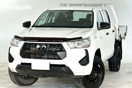 White 2024 Toyota Hilux Ute Tray WORKMATE 4X4