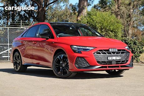 Red 2025 Audi A3 Sedan 35 TFSI S LINE F