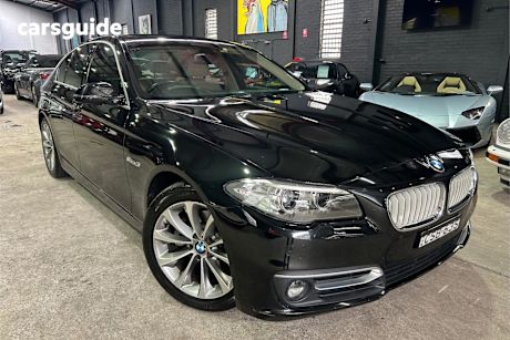 Black 2013 BMW 5 Sedan 520D R