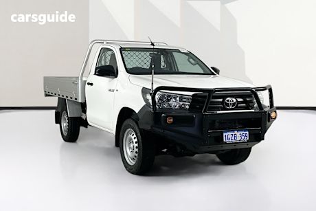 White 2019 Toyota Hilux Cab Chassis Workmate (4X4)