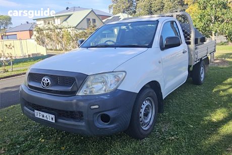 White 2010 Toyota Hilux Cab Chassis Workmate