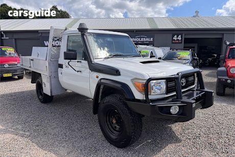 White 2012 Toyota Landcruiser Cab Chassis Workmate (4X4)