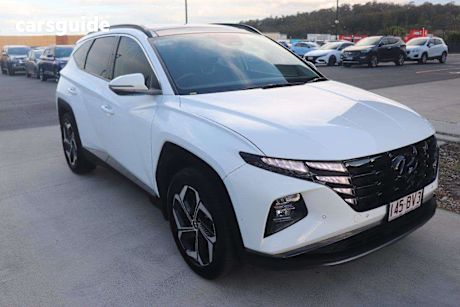 White 2021 Hyundai Tucson SUV HIGHLANDER F