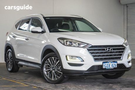White 2018 Hyundai Tucson SUV ELITE