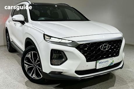 White 2019 Hyundai Santa FE SUV HIGHLANDER 4X4