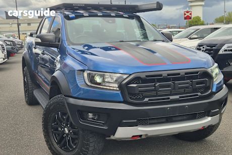 Blue 2021 Ford Ranger Ute Tray RAPTOR 4X4