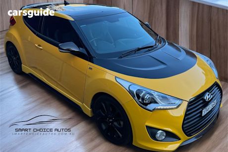 Yellow 2015 Hyundai Veloster Coupe Sr Turbo