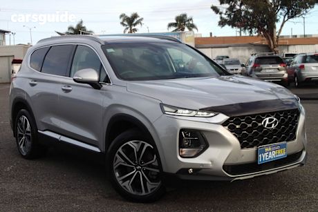 Silver 2019 Hyundai Santa FE Wagon Highlander Crdi Satin Awd