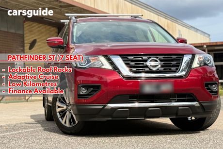 Red 2019 Nissan Pathfinder SUV ST F