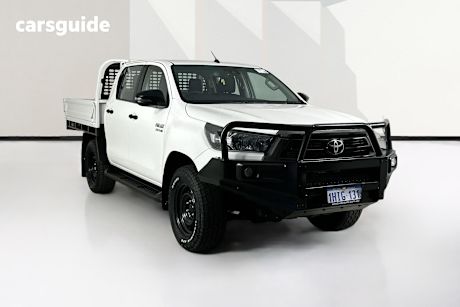 White 2021 Toyota Hilux Double Cab Chassis Sr (4X4)