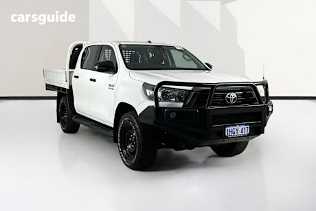 White 2021 Toyota Hilux Double Cab Chassis Sr (4X4)