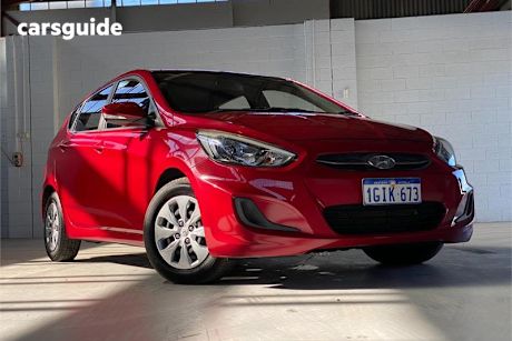 Red 2017 Hyundai Accent Hatchback Active