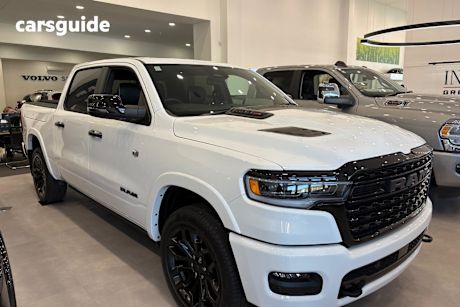 White 2025 Ram 1500 Ute Tray LIMITED HURRICANE HO RAMBOX 4X4