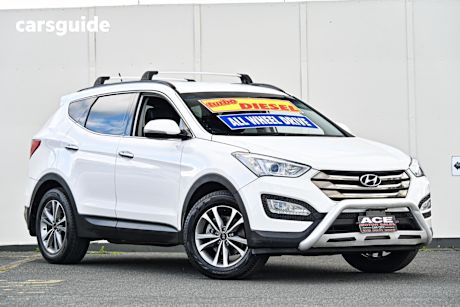 White 2014 Hyundai Santa FE SUV ELITE 4X4