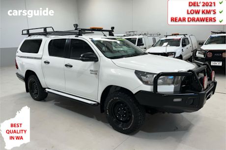White 2020 Toyota Hilux Ute Tray SR 4X4