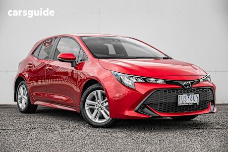 Red 2021 Toyota Corolla Hatchback Ascent Sport