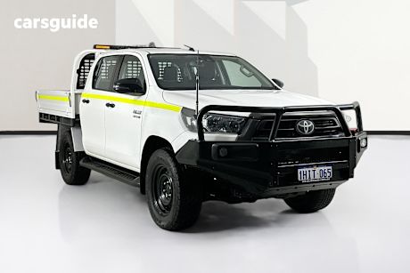 White 2021 Toyota Hilux Double Cab Chassis Sr (4X4)