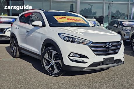 White 2018 Hyundai Tucson SUV HIGHLANDER 4X4