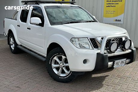 White 2013 Nissan Navara Ute Tray ST 4X4