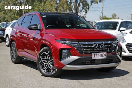 Red 2021 Hyundai Tucson SUV HIGHLANDER N LINE F
