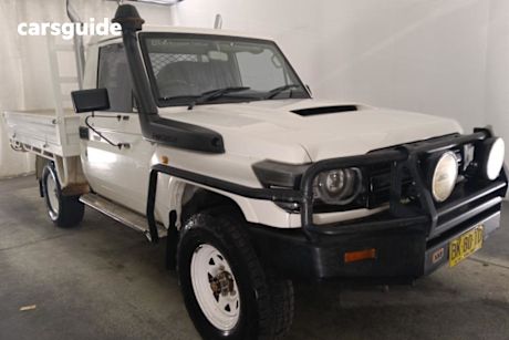 White 2011 Toyota Landcruiser Cab Chassis Workmate (4X4)