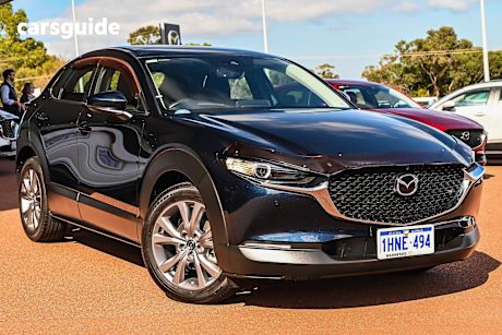 Blue 2022 Mazda CX-30 SUV G20E EVOLVE M HYBRID F
