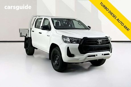 White 2022 Toyota Hilux Double Cab Chassis Workmate (4X4)