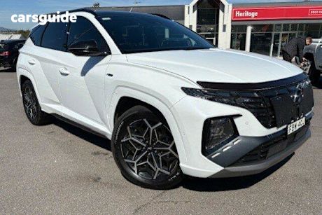 White 2023 Hyundai Tucson Wagon Highlander (Awd)