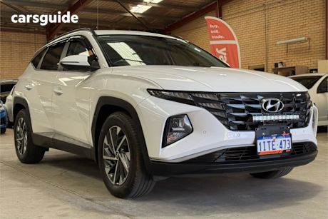 White 2021 Hyundai Tucson Wagon Elite (Awd)