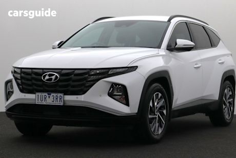 White 2021 Hyundai Tucson Wagon Elite (Awd)