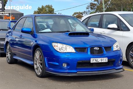 Blue 2007 Subaru Impreza Sedan WRX STI 4WD