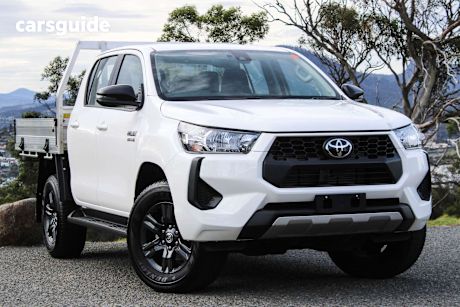 White 2024 Toyota Hilux Ute Tray SR 48V 4X4